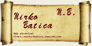 Mirko Batica vizit kartica